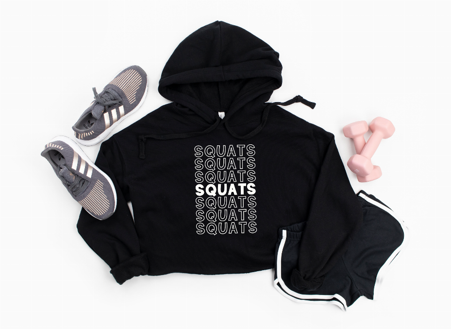 Squats- Cropped Hoodie Bella Bean