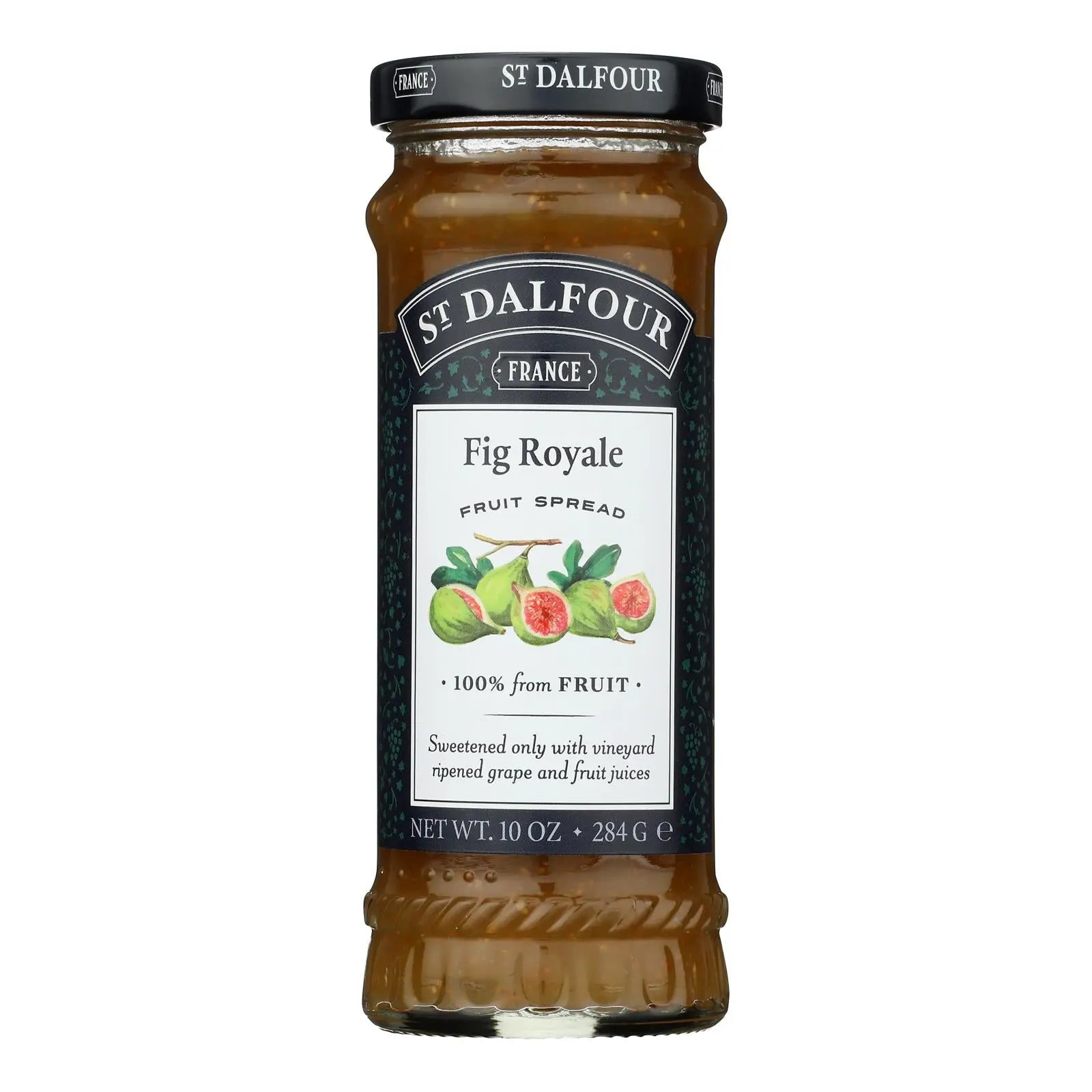 St Dalfour Fruit Spread - Deluxe - 100 Percent Fruit - Royal Fig - 10 Oz - Case Of 6 St Dalfour