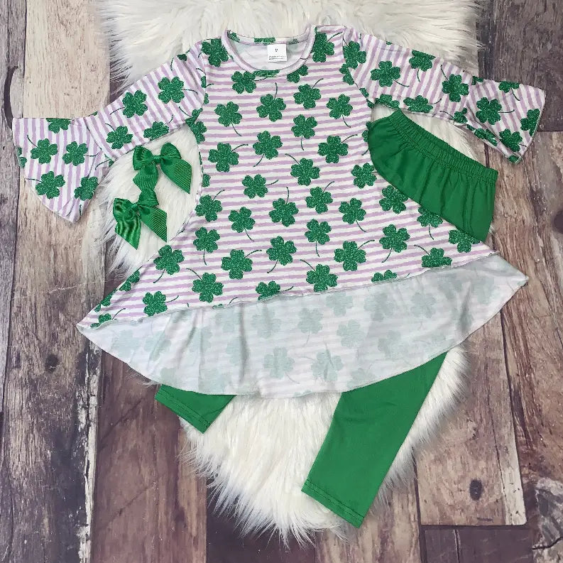St. Patrick's High Low Top & Leggings Set Stella Bean Clothing
