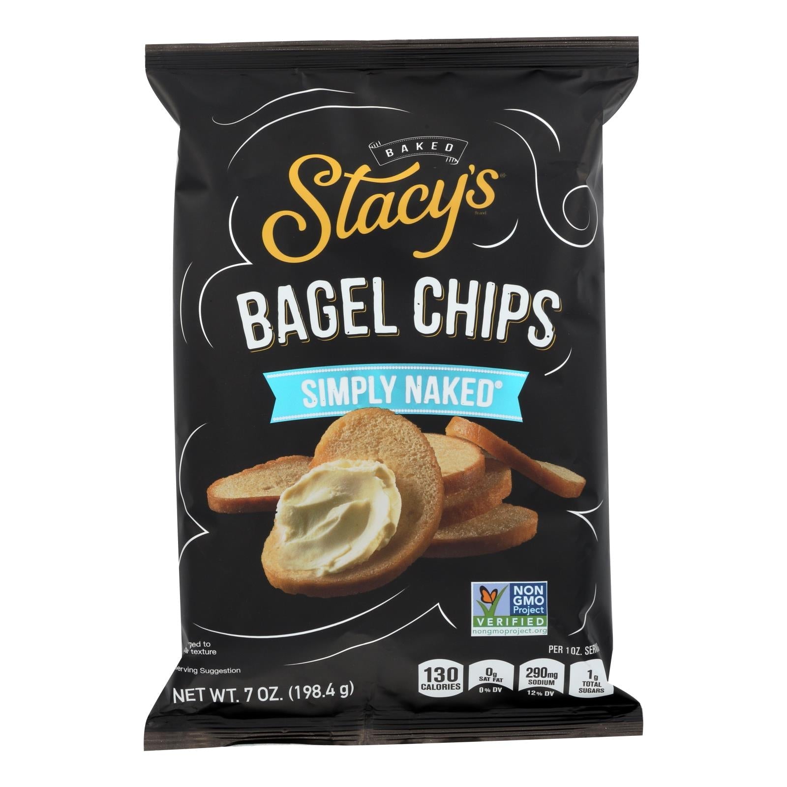 Stacy's Pita Chips Bagel Chips - Simply Naked - Case Of 12 - 7 Oz Stacy's Pita Chips