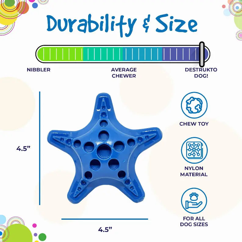 Starfish Ultra Durable Nylon Dog Chew Toy for Aggressive Chewers SodaPup