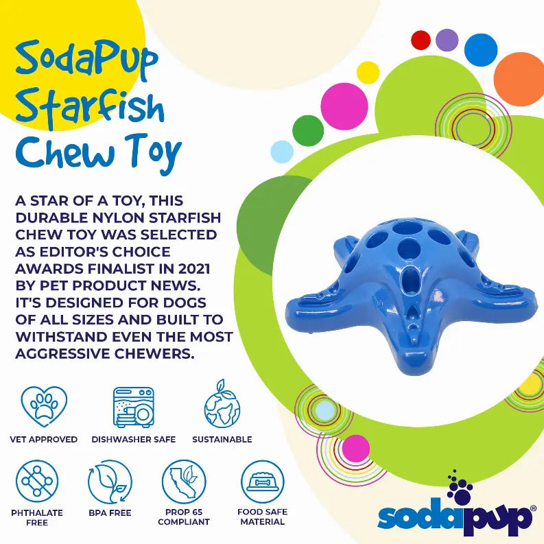 Starfish Ultra Durable Nylon Dog Chew Toy for Aggressive Chewers SodaPup