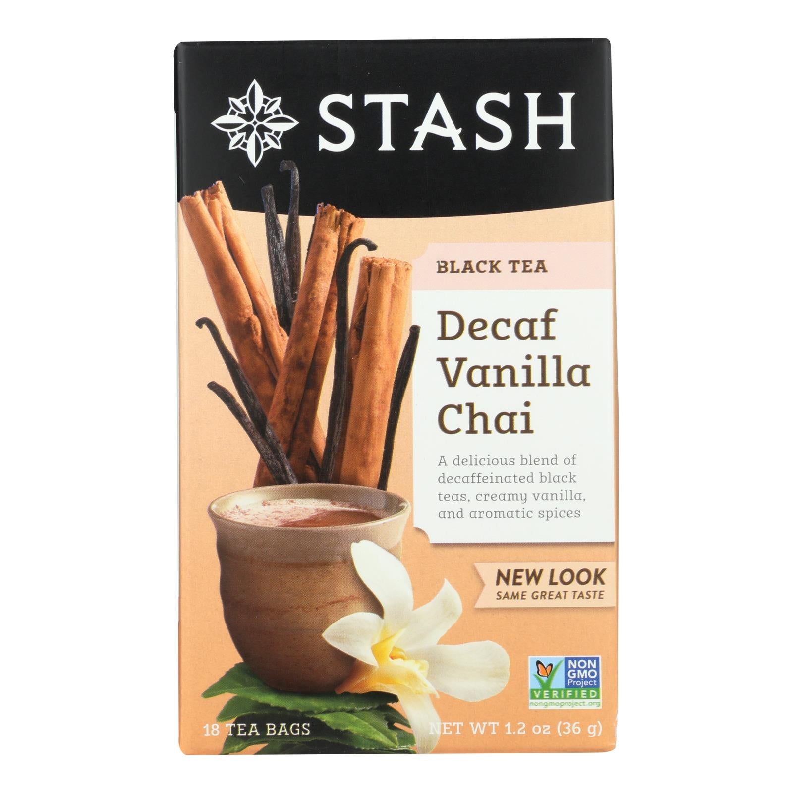 Stash Tea Vanilla Chai Decaf Tea  - Case Of 6 - 18 Ct Stash Tea