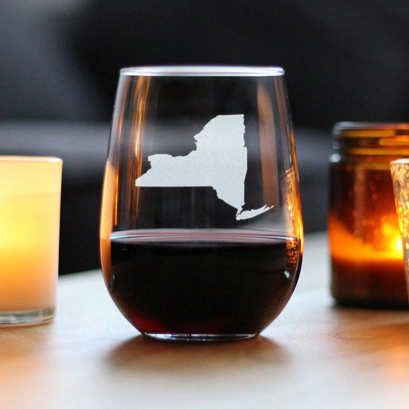 State of New York Stemless Wine Glass - New Yorkers Gifts Bevvee