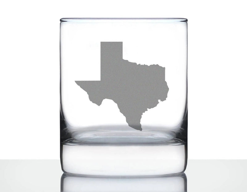 State of Texas Whiskey Rocks Glass - Texans Gifts and Decor Bevvee