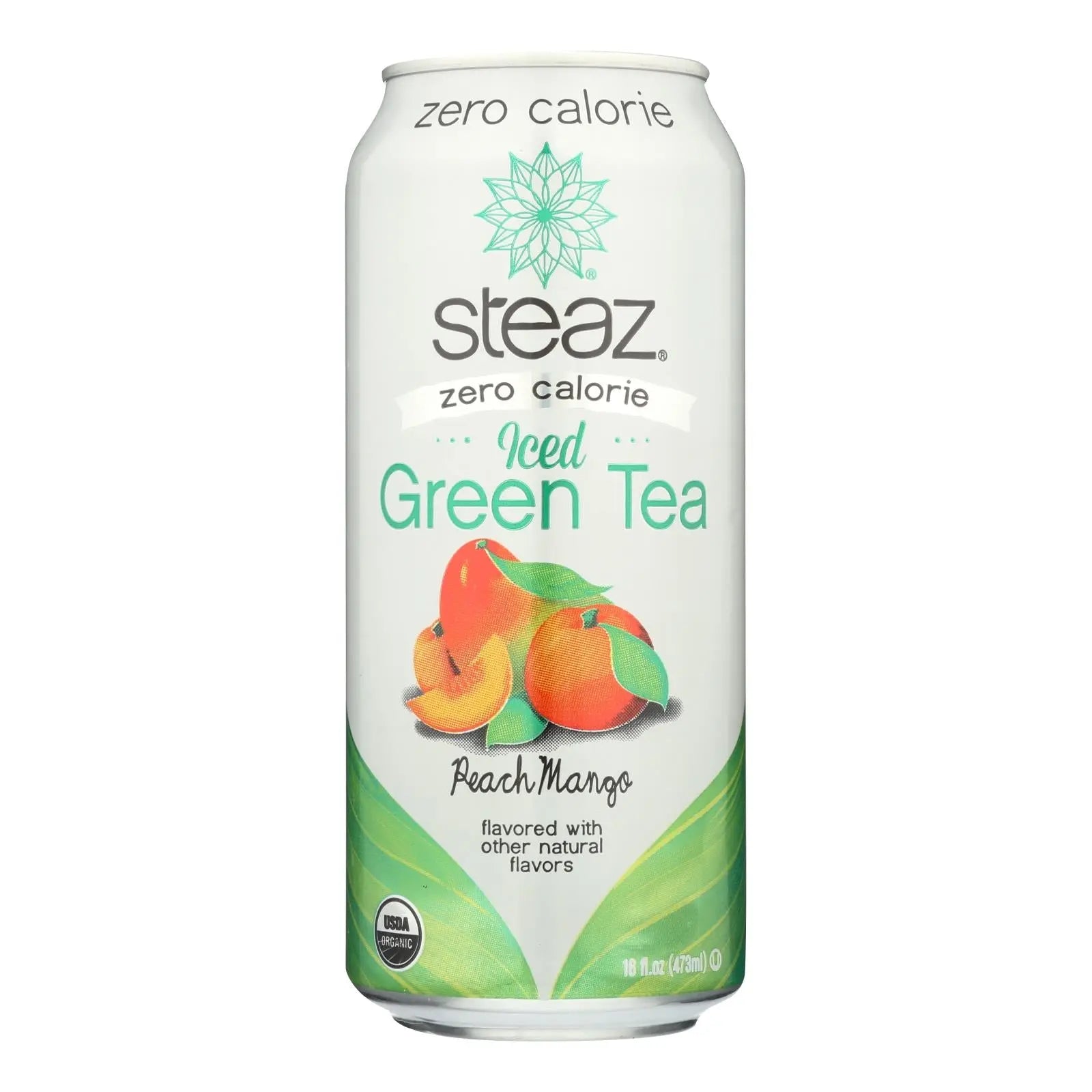 Steaz Zero Calorie Green Tea - Peach Mango - Case Of 12 - 16 Fl Oz. Steaz