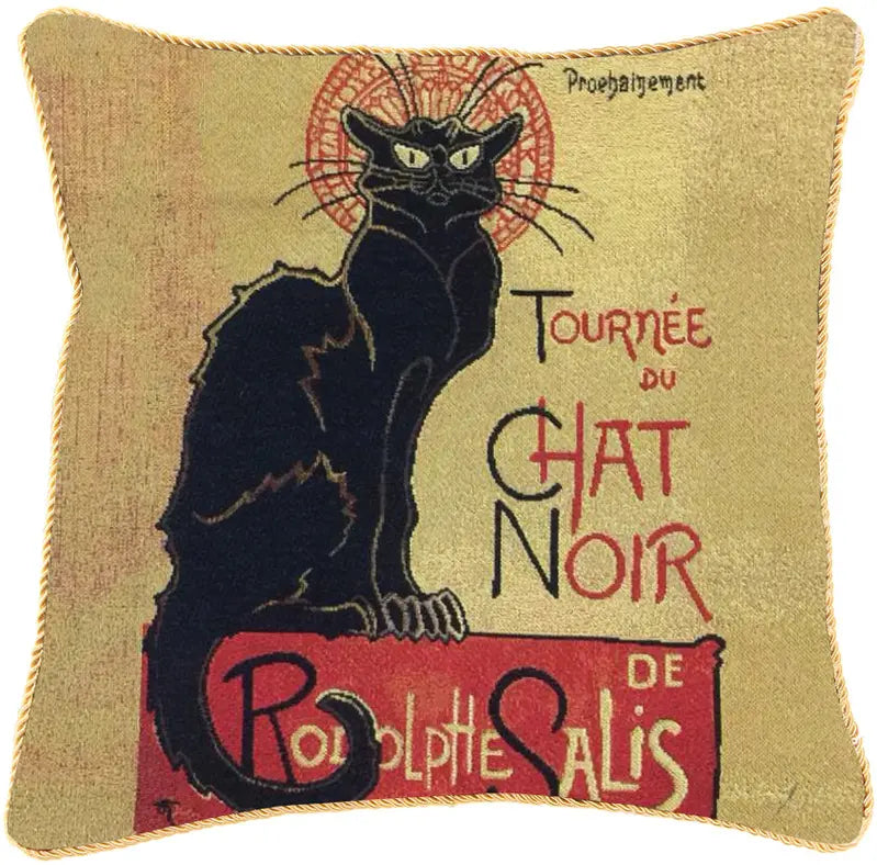Steinlen Tournee Du Chat Noir Pillowcase/Cushion Cover Decorative Design Fashion Home Pillow Signare USA