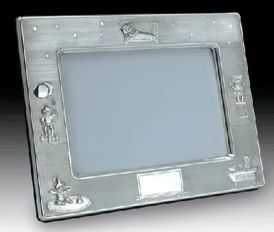 Sterling Silver Baby  Frame with Wood Back 3.5" x 5" Corbell Silver