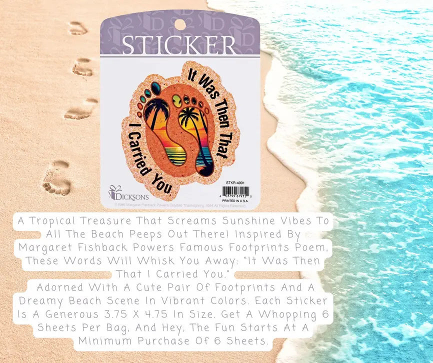 Sticker Footprints Palm Trees And Feet Dicksons Inc