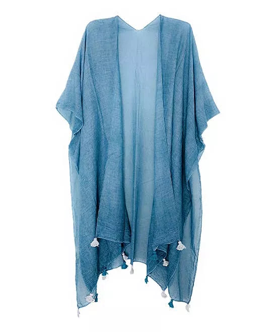 Stonewash Kimono with Handcrafed Tessales JC Sunny Fashion