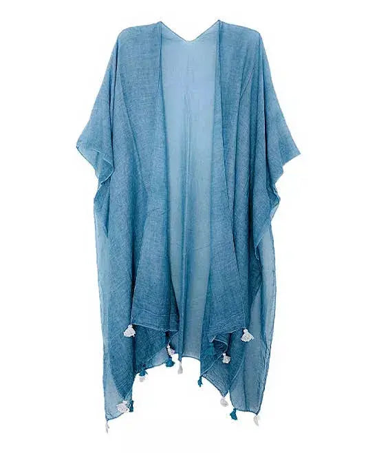 Stonewash Kimono with Handcrafed Tessales JC Sunny Fashion