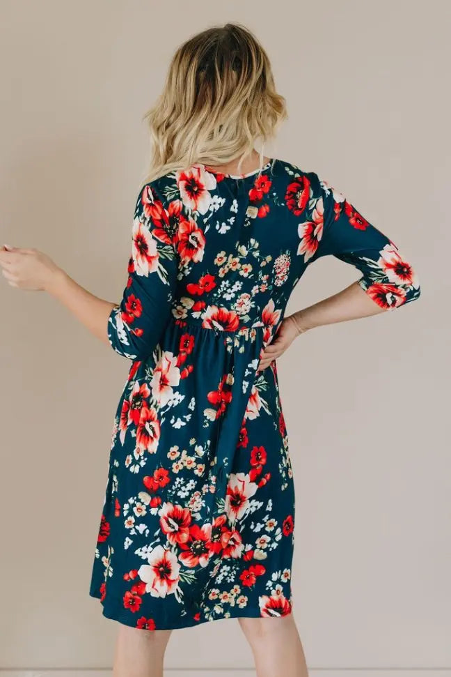 Storyline Floral Wrap Dress Stay Warm in Style