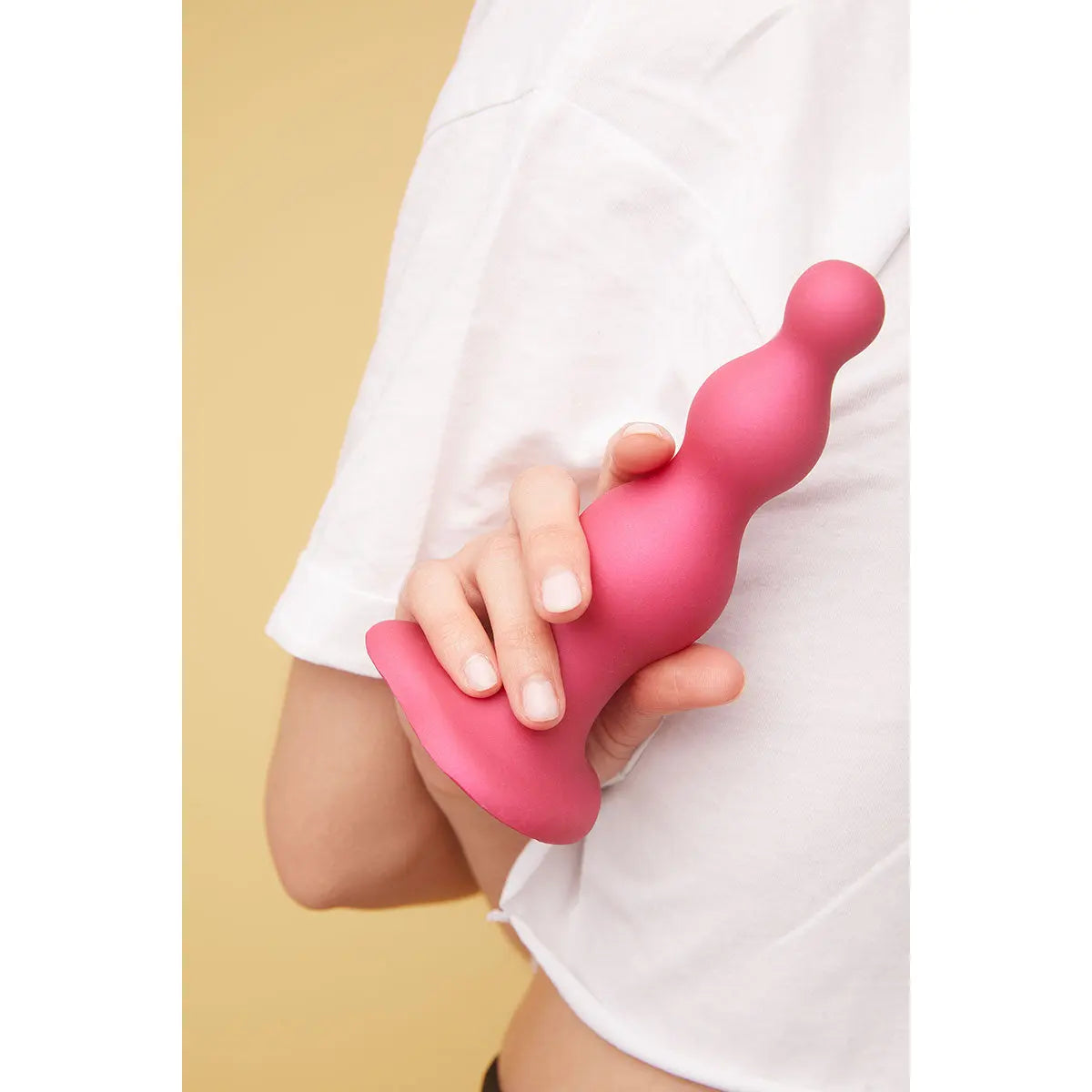 Strap-On-Me Beads Plug Dil Metallic Raspberry - Small Strap-On-Me