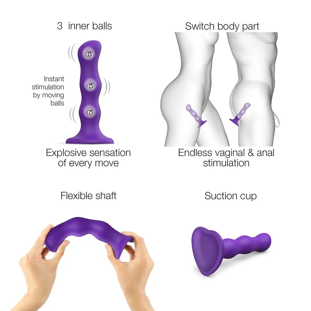 Strap-On-Me Geisha Ball Dil XL - Purple Strap-On-Me