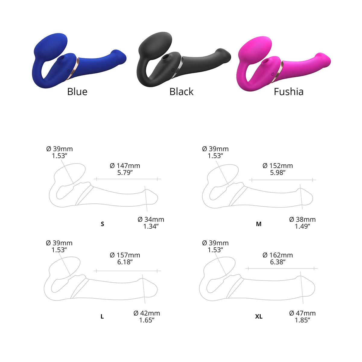Strap-On-Me Multi-Orgasm XL Bendable Strap-On - Fuchsia Strap-On-Me