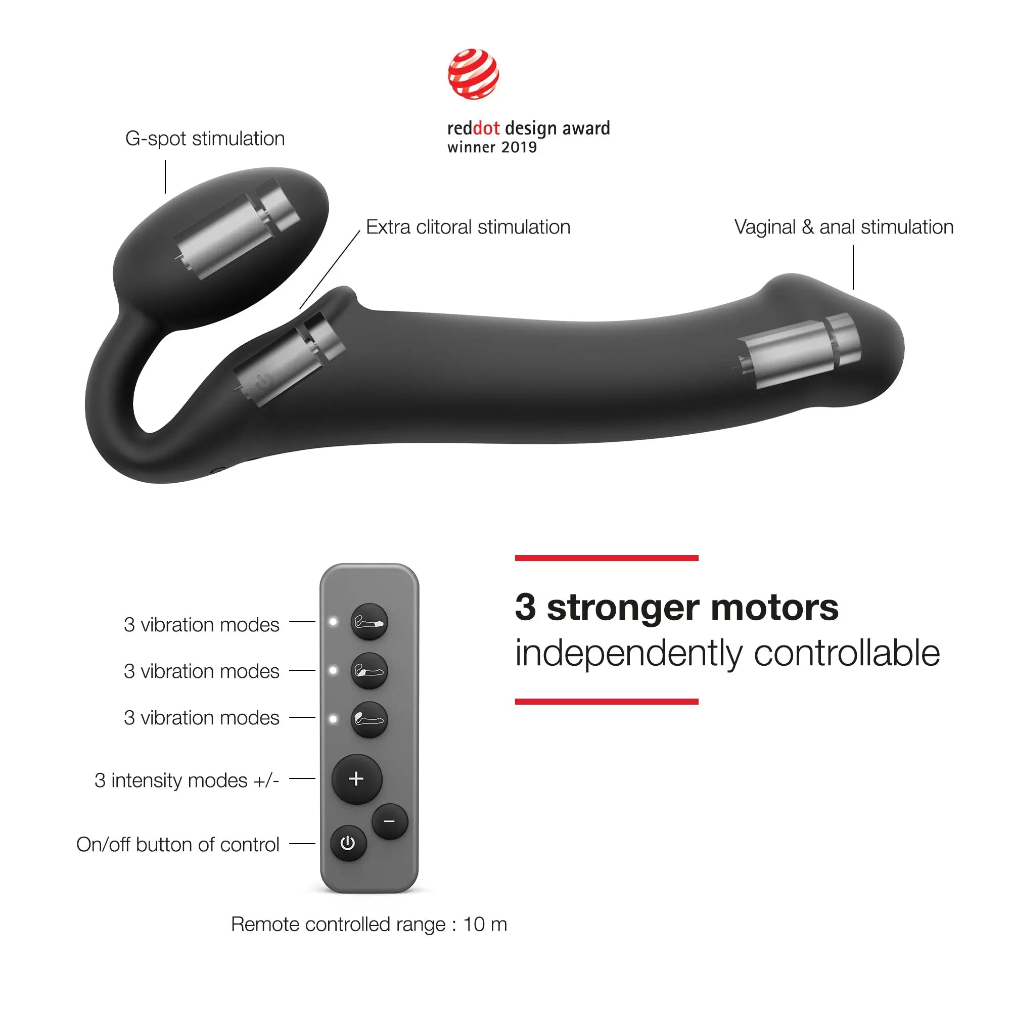 Strap-On-Me Vibe Large - Black Strap-On-Me