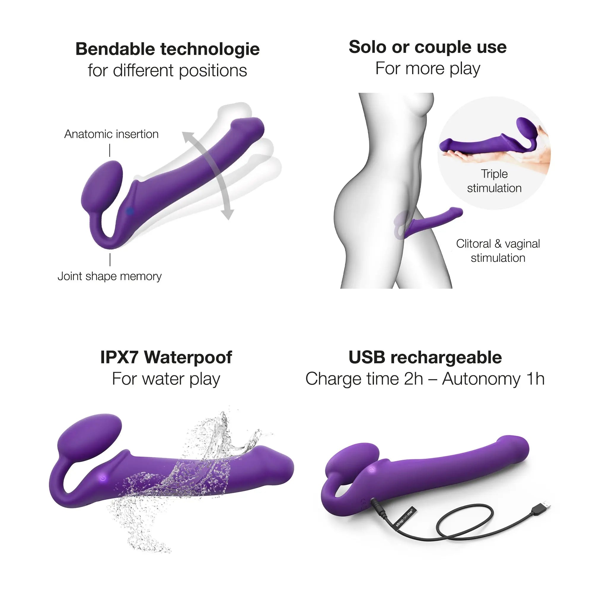 Strap-On-Me Vibe Large - Purple Strap-On-Me