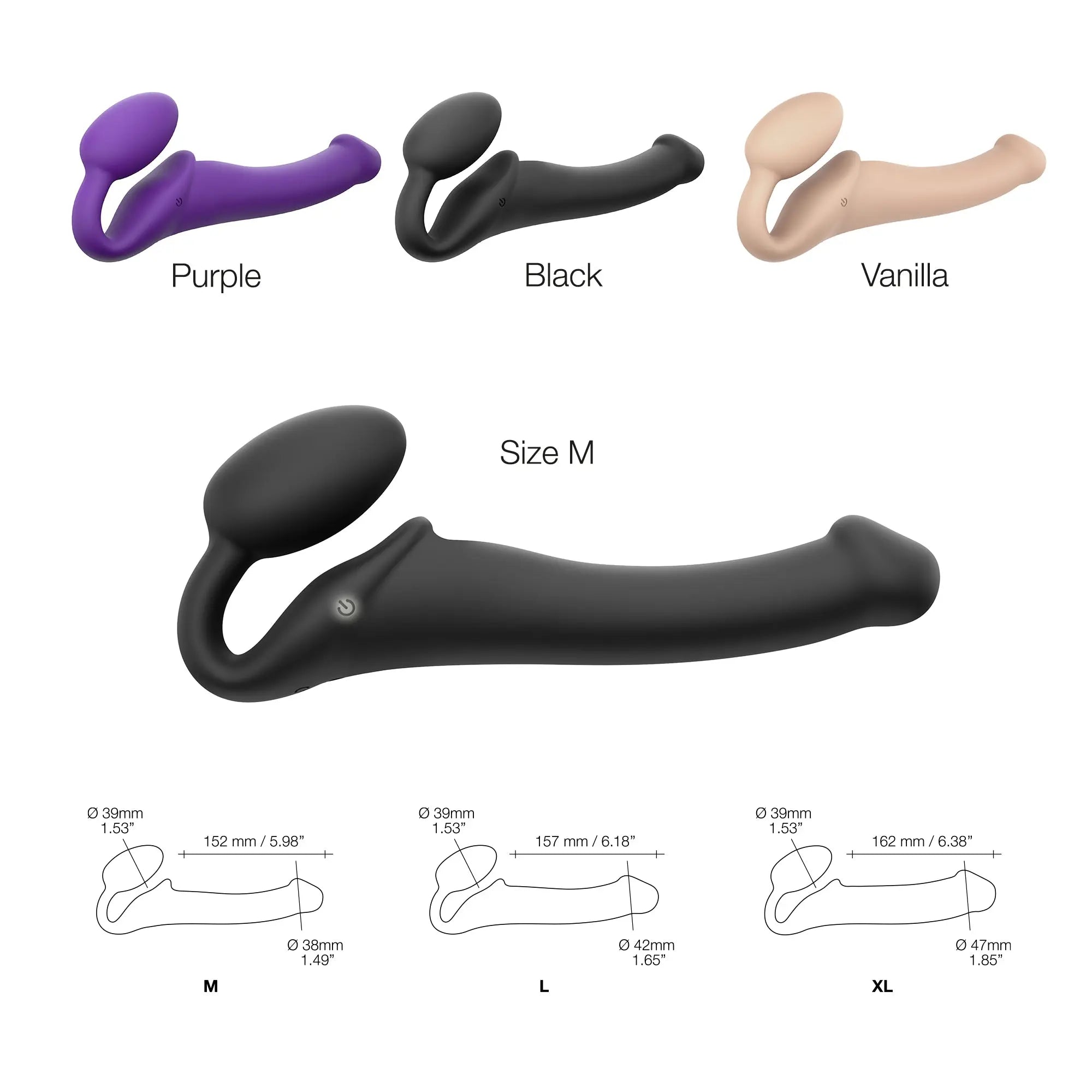 Strap-On-Me Vibe Medium - Black Strap-On-Me