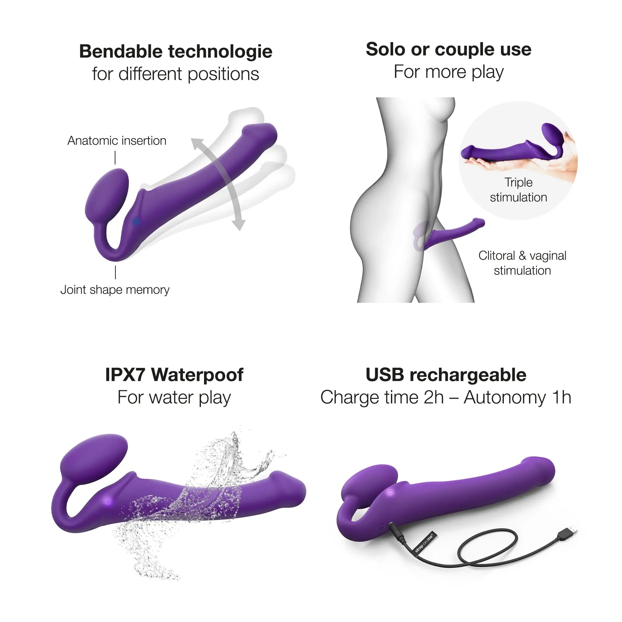 Strap-On-Me Vibe Medium - Purple Strap-On-Me