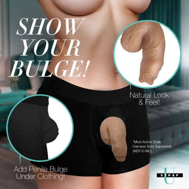 Strap U 5.1in Uncut Silicone Packer Medium XR Brands