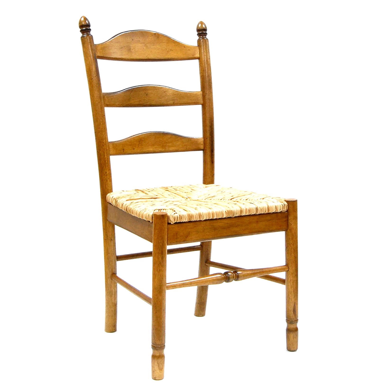 Straw And Brown Wood Ladder Back Dining Side Chair Homeroots Kitchen & Dining