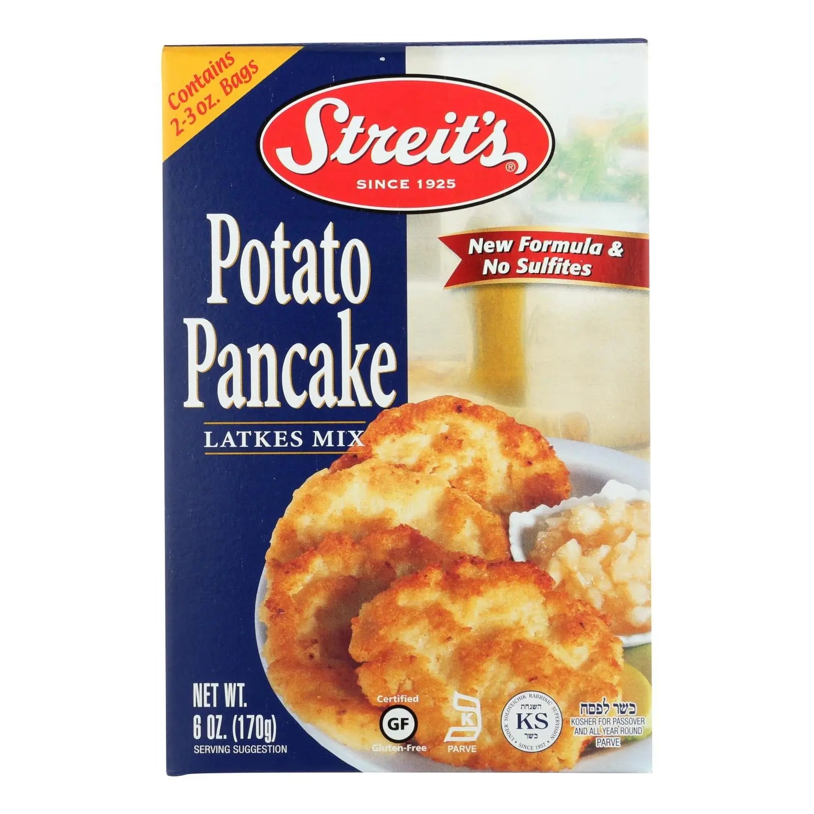 Streit's Pancake Mix - Potato - Case Of 12 - 6 Oz. Streit's