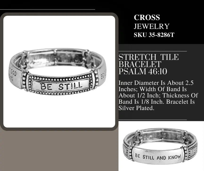 Stretch Bracelet Psalm 46:10 Tile Dicksons Inc