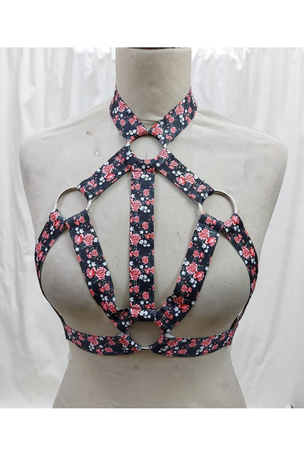 Stretchy Body Harness with Hardware Daisy Corsets