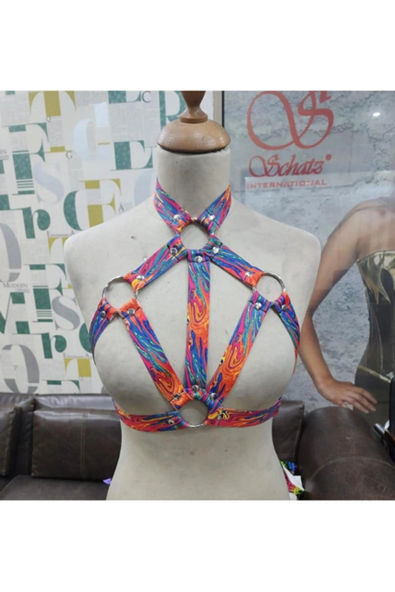 Stretchy Body Harness with Hardware Daisy Corsets