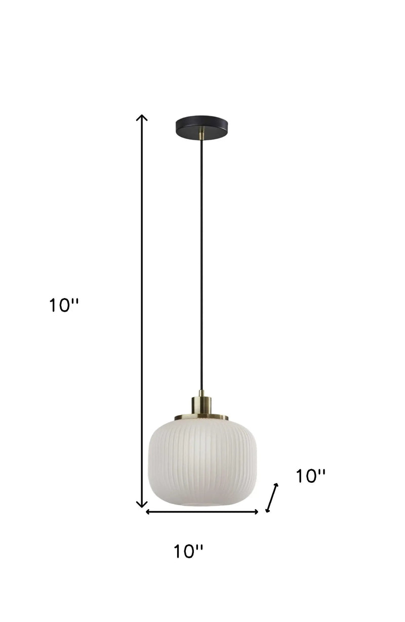 Striped Glass Glow Metal Pendant - GreatEagleInc
