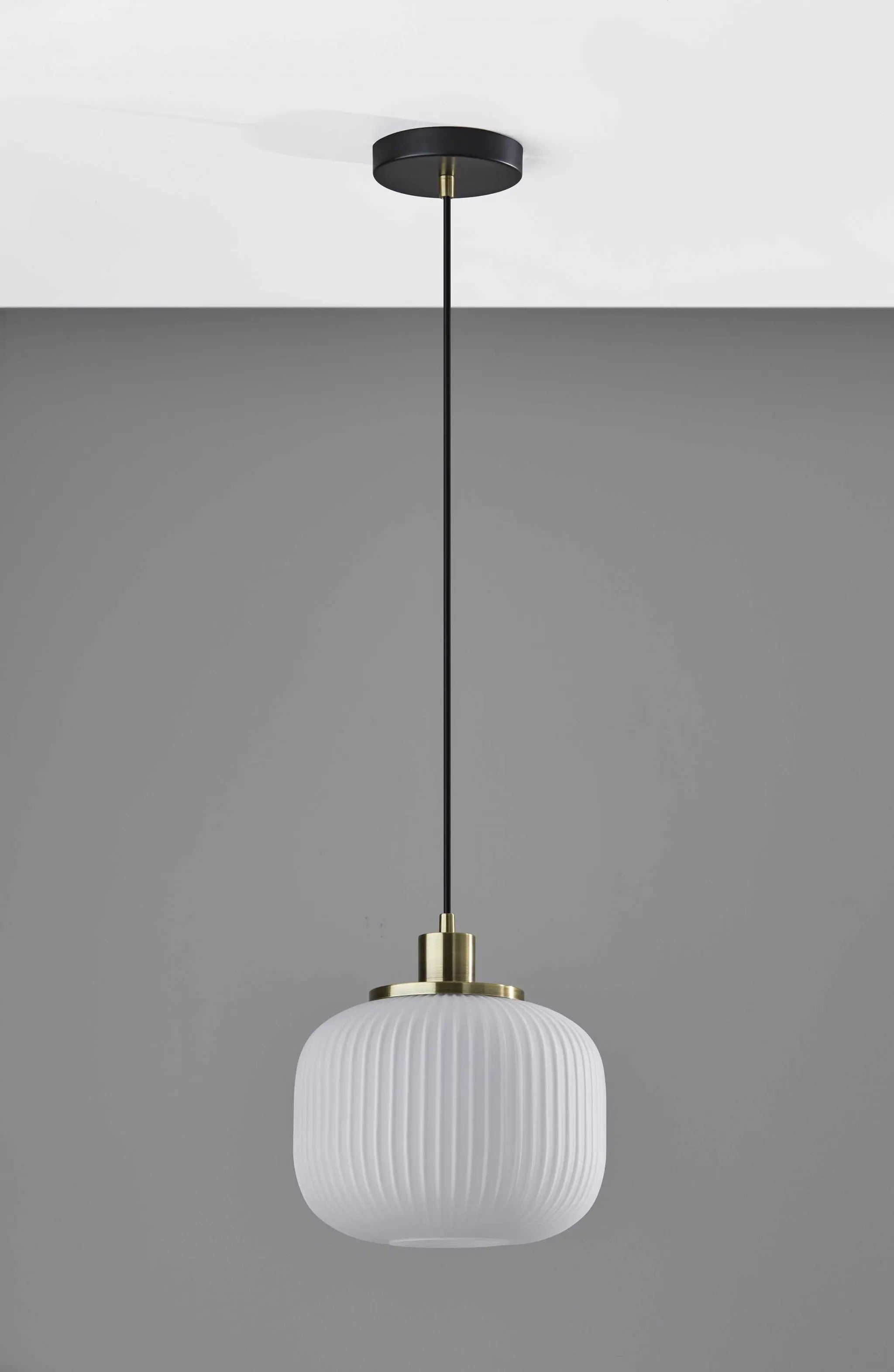 Striped Glass Glow Metal Pendant - GreatEagleInc