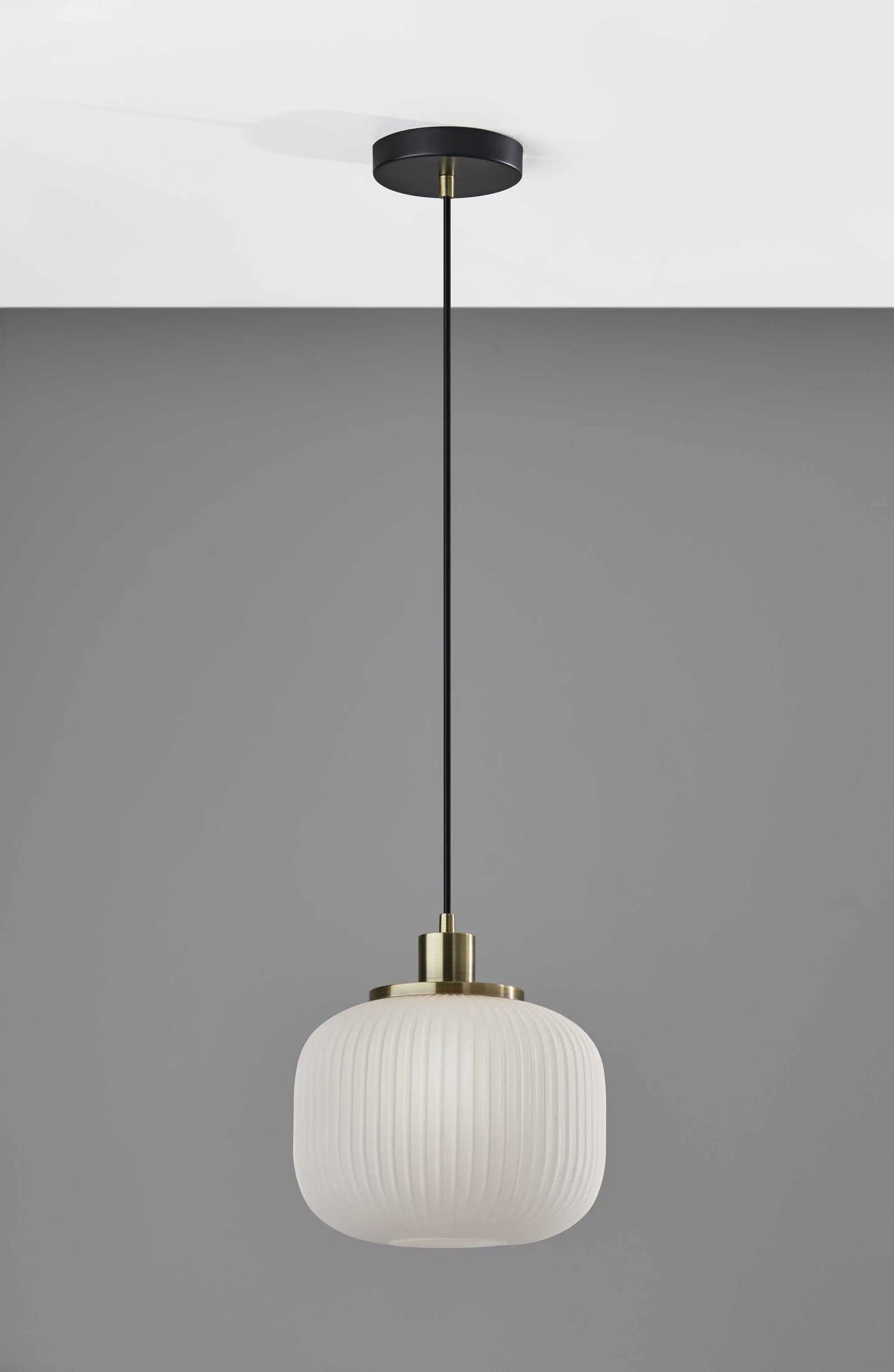 Striped Glass Glow Metal Pendant - GreatEagleInc