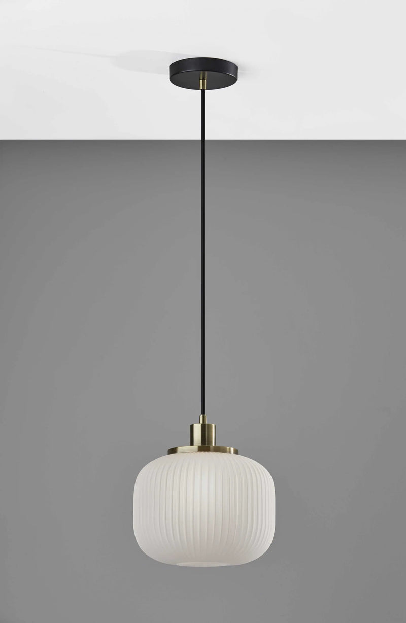 Striped Glass Glow Metal Pendant - GreatEagleInc