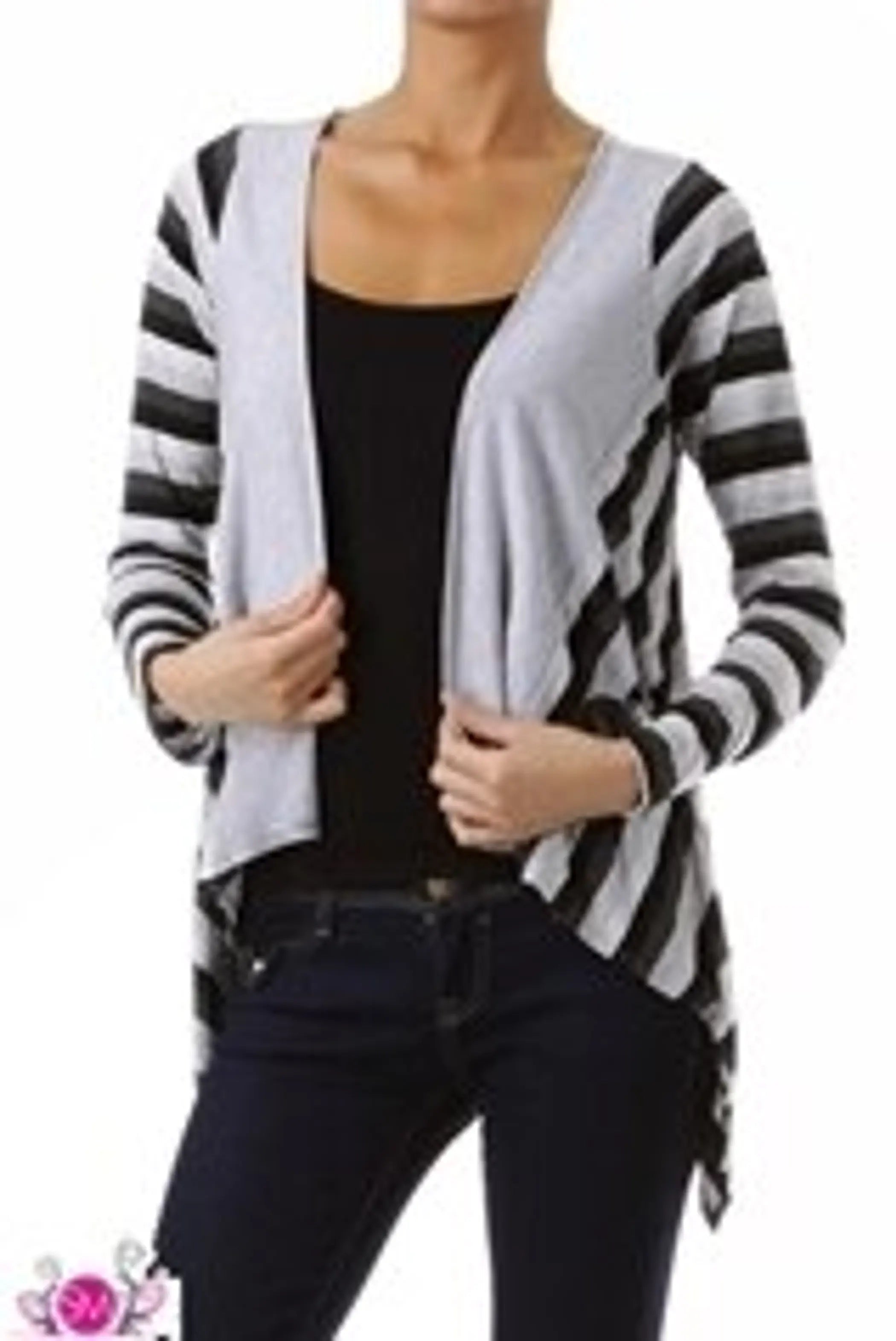 Striped solid contrast cardigan SurelyMine