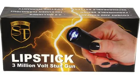 Stun Master 25,000,000 Volt Rechargeable Lipstick Stun Gun with Flashlight Safety Technology