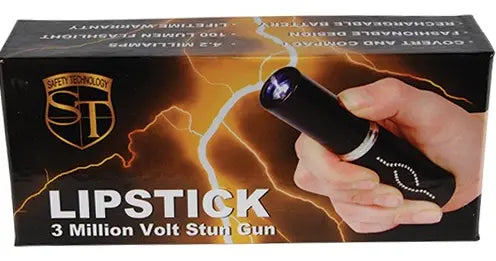 Stun Master 25,000,000 Volt Rechargeable Lipstick Stun Gun with Flashlight Safety Technology