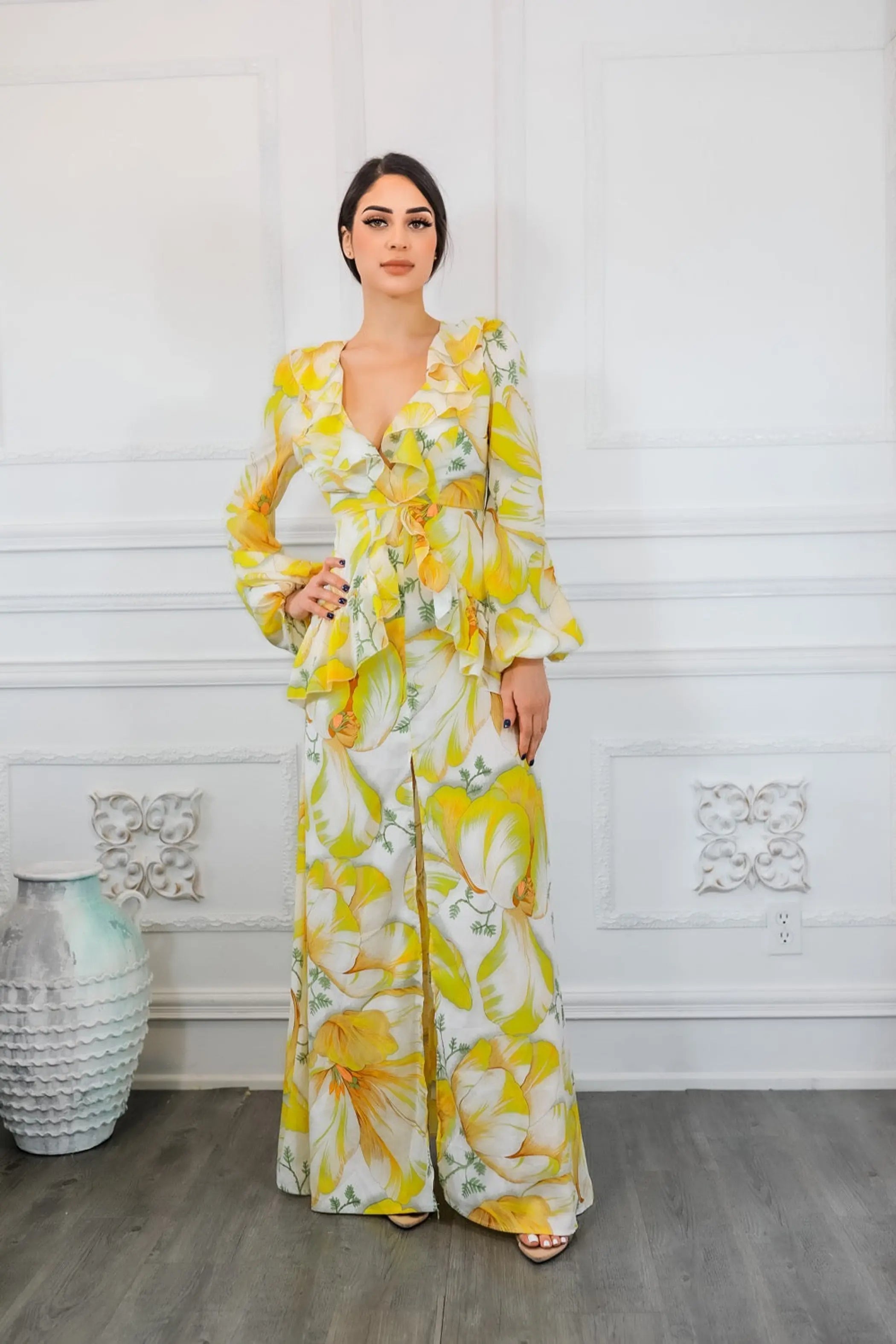 Stunning Ruffle Floral Maxi Dress SurelyMine