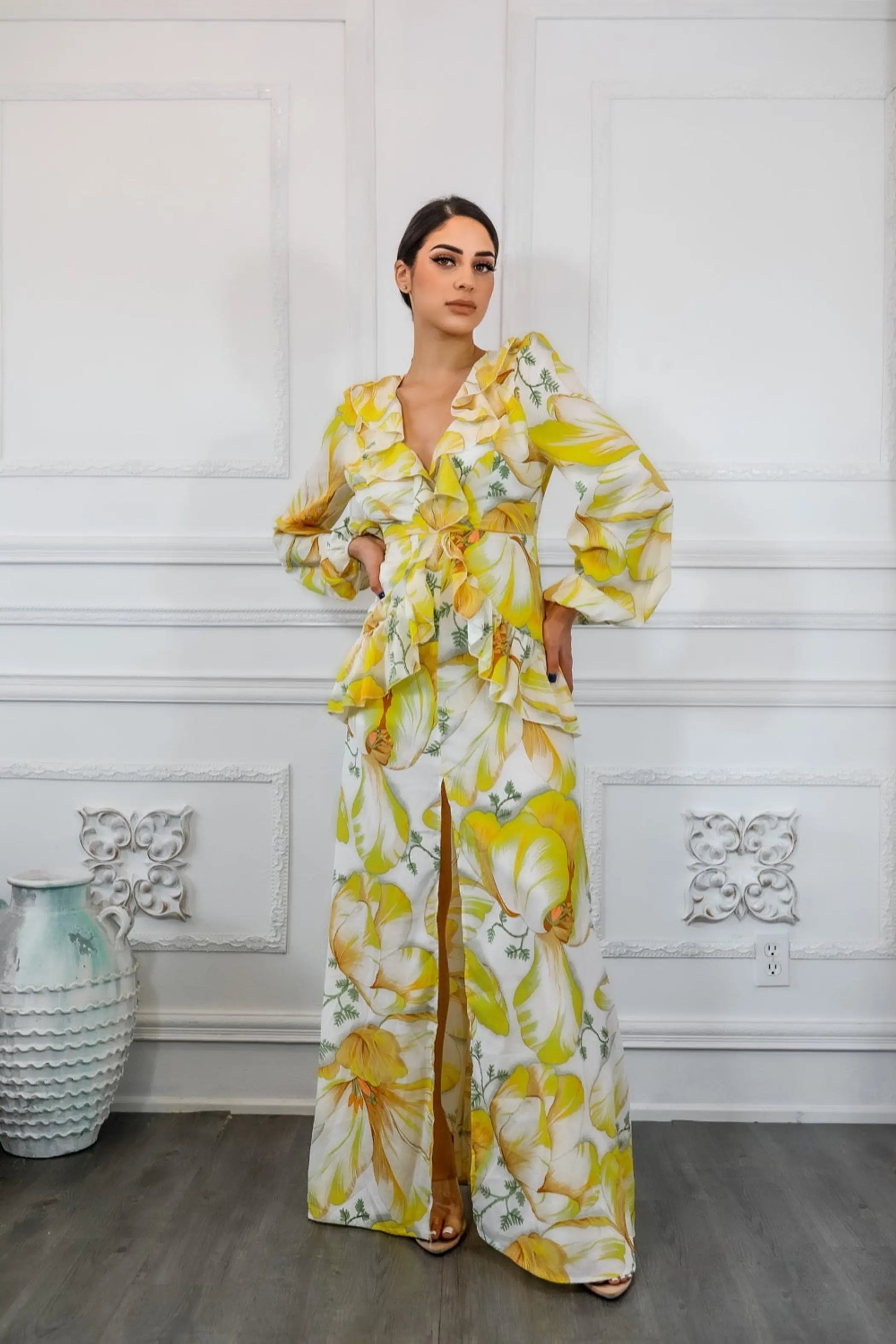 Stunning Ruffle Floral Maxi Dress SurelyMine