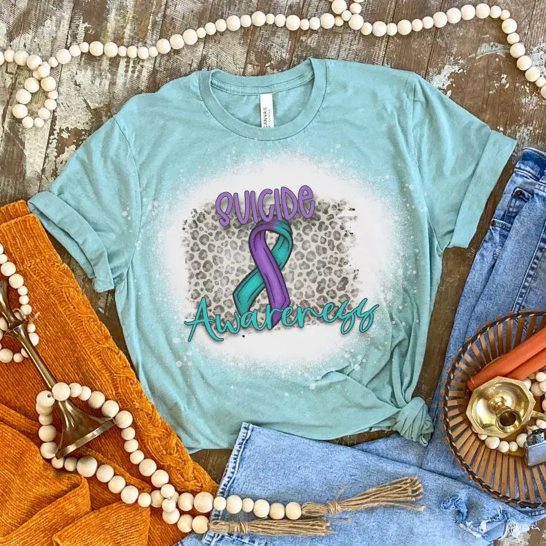 Suicide Awareness Bleached Shirt CK's Boutique