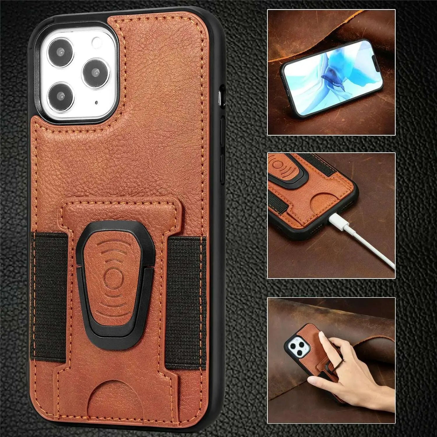 Suitable-for-iphone12-mobile-phone-case-magnetic-suction-car-multi-card-ring-bracket-four-corner-all-inclusive-iphone-protective-cover-GreatEagleInc-334209077