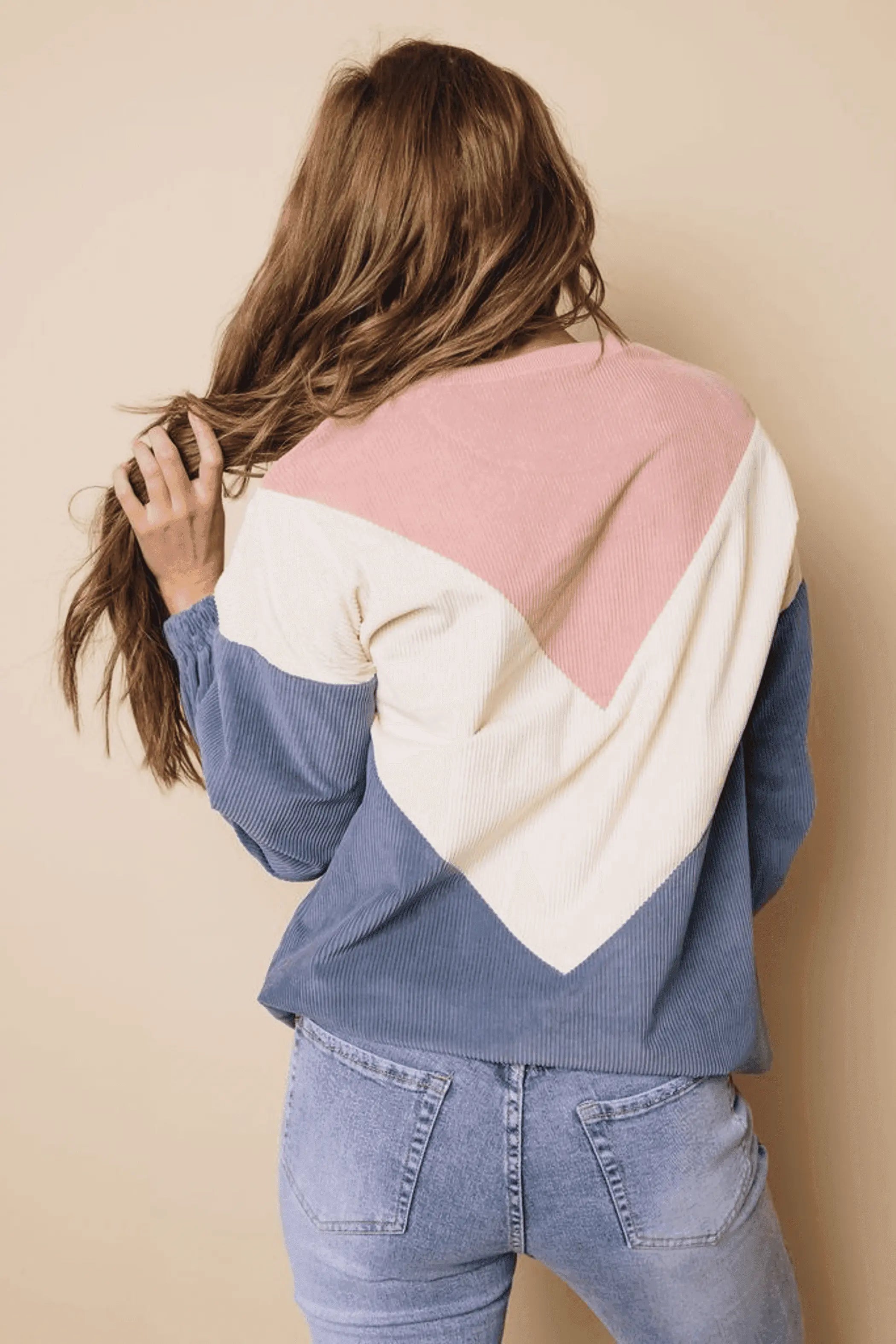 Suki Balloon Sleeve Corduroy Sweatshirt Stay Warm in Style