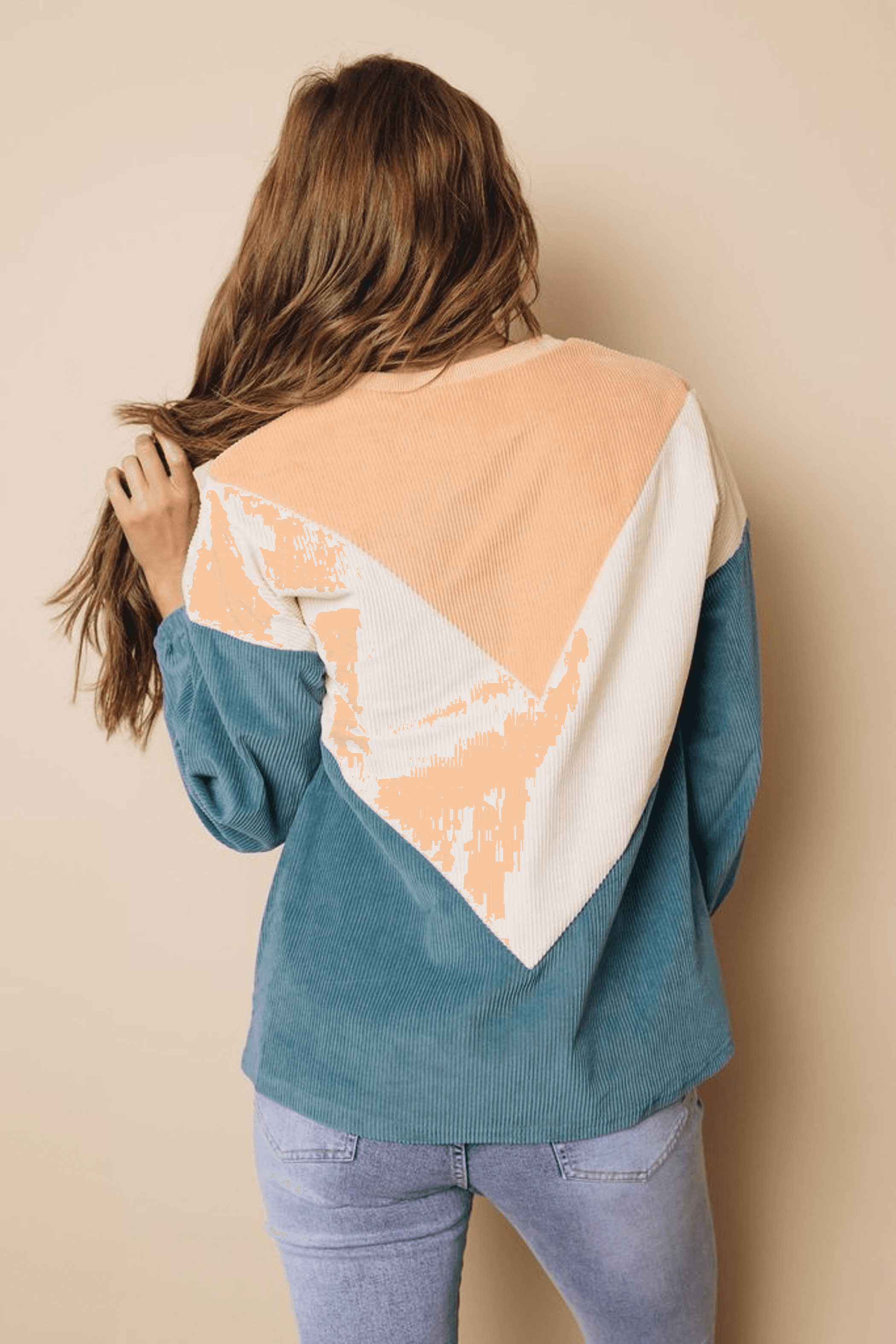 Suki Balloon Sleeve Corduroy Sweatshirt Stay Warm in Style