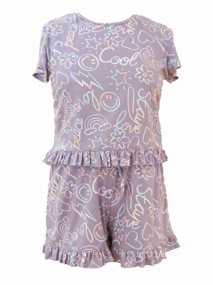 Summer Chillin Top and Ruffle Shorts Set Tru Luv