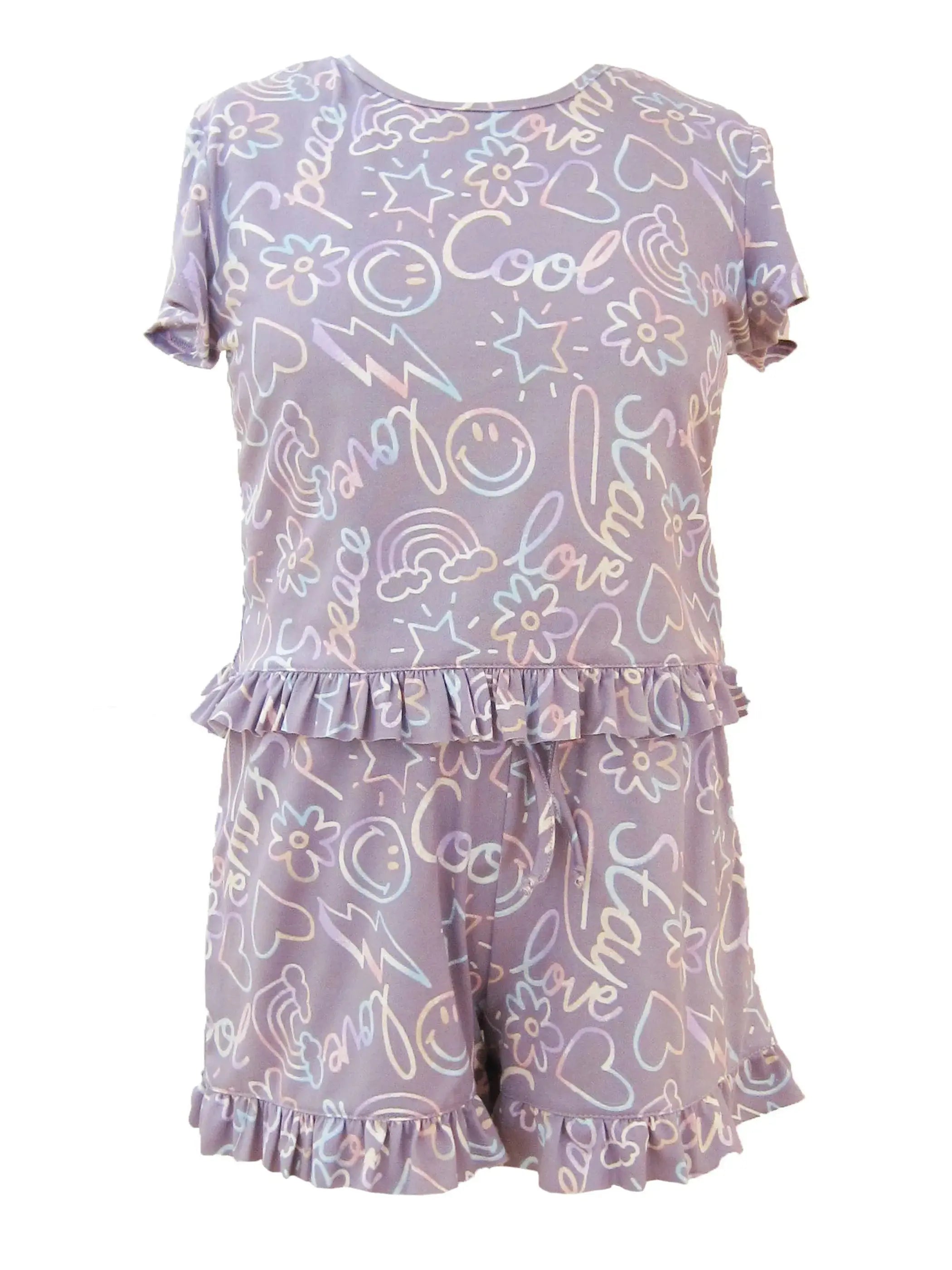 Summer Chillin Top and Ruffle Shorts Set Tru Luv