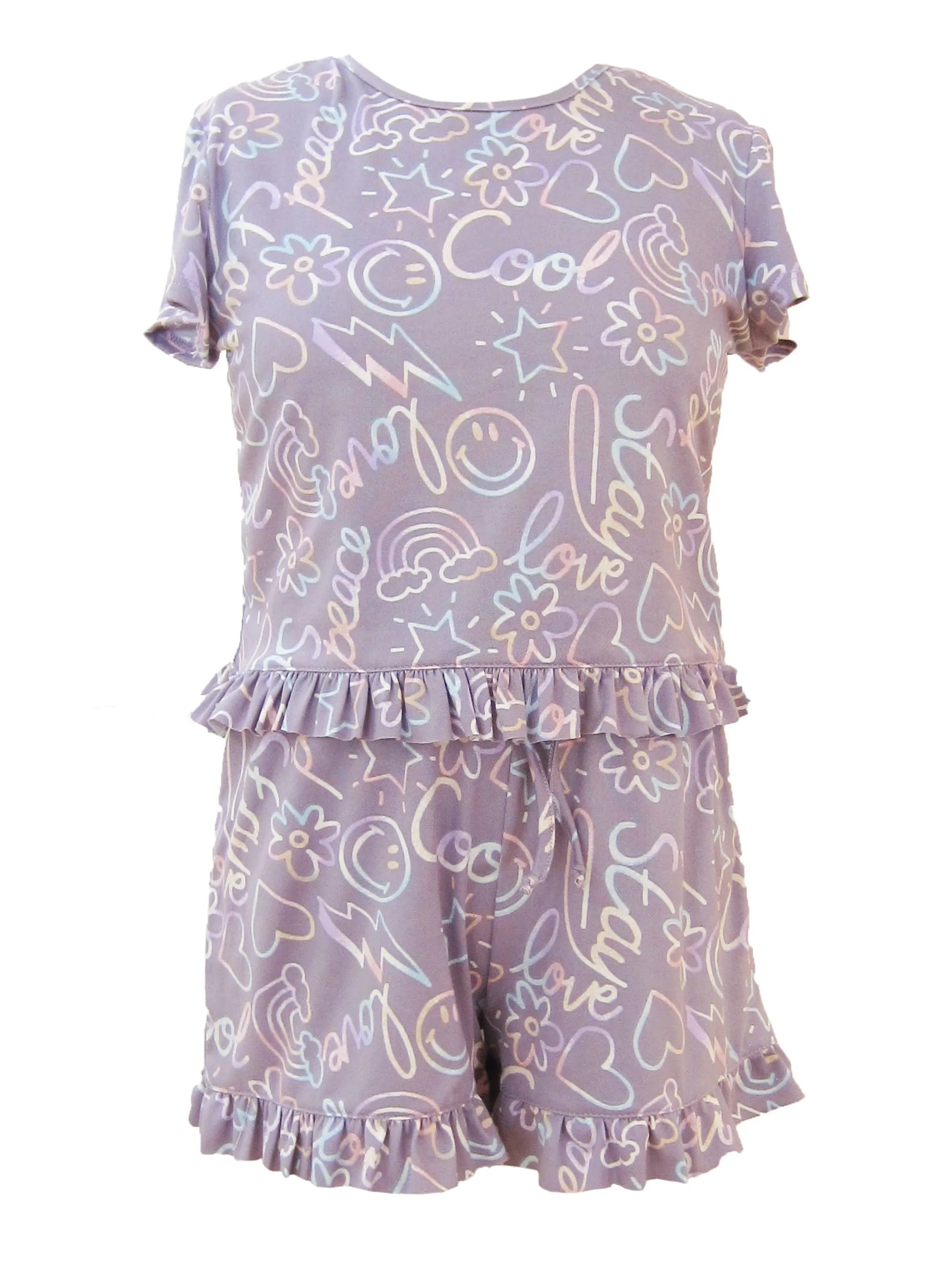 Summer Chillin Top and Ruffle Shorts Set Tru Luv
