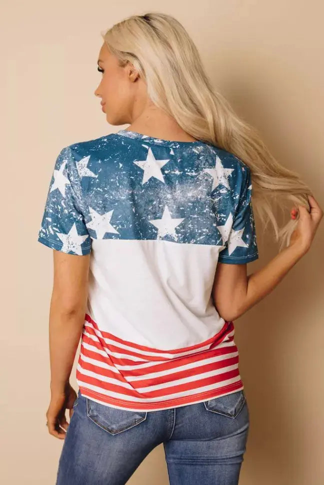 Summer Fever Stars and Striped Tee Stay Warm in Style