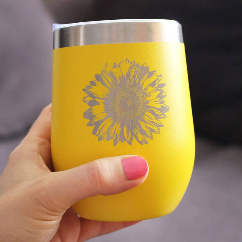 Sunflower Insulated Wine Tumbler - Sunflowers Gifts Bevvee