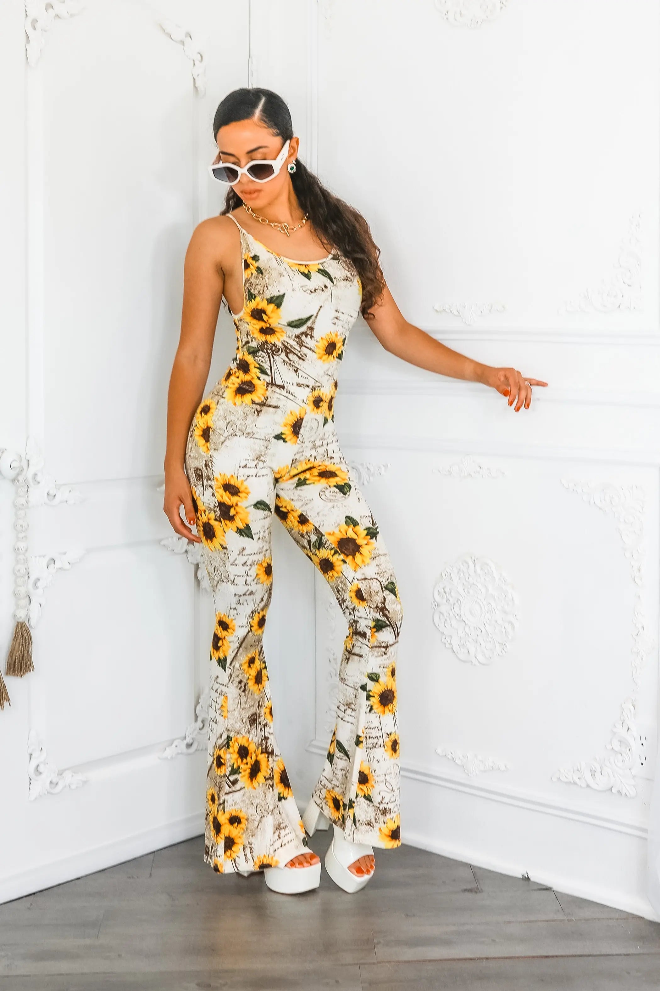 Sunflower Love Letter Buttery Soft Bell Bottom Pants SurelyMine