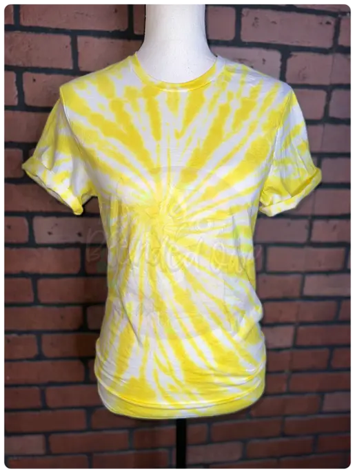 Sunny Days Yellow Tie Dye Blank Tee The Blended Owl
