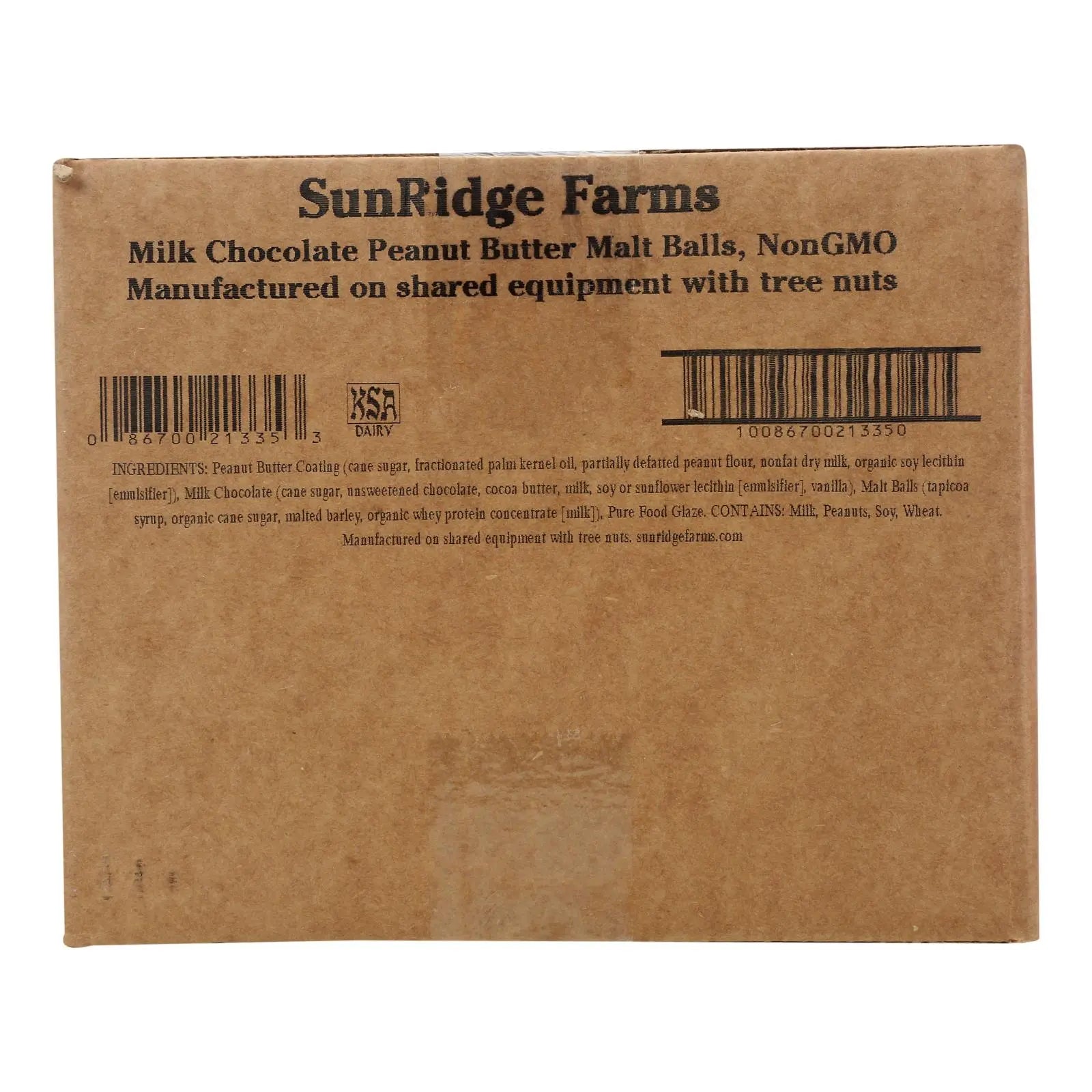 Sunridge Farms Milk Chocolate Peanut Butter Malt Balls - Single Bulk Item - 10lb Sunridge Farms